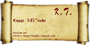 Kepp Tünde névjegykártya